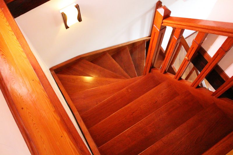 Cherry Wood Steps Installation
