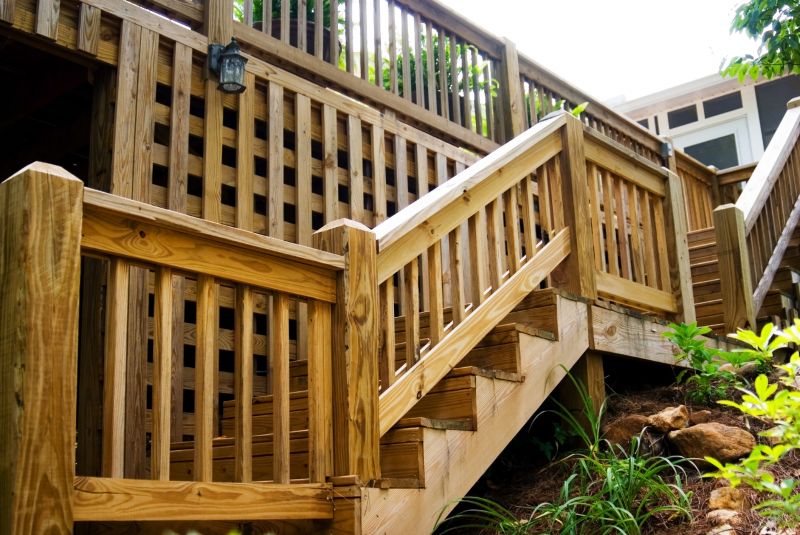 Wood Deck Stairs Installation